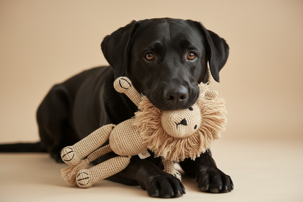 León Crochet – Labrador mordiéndolo