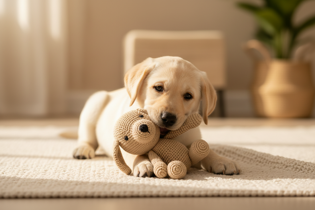 Peluche Perrito Crochet – Labrador Amarillo Puppy
